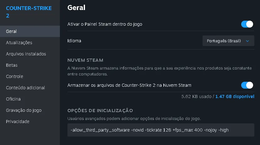 launch options cs2